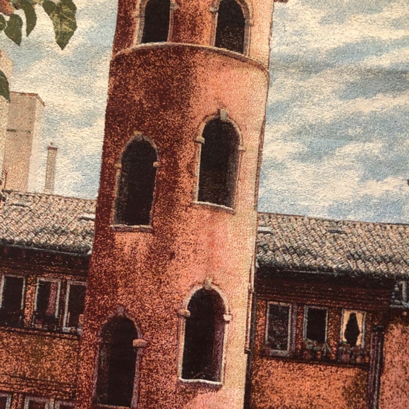 RED TOWER TAPESTRY, FULLY LINED, 56” long, 38” wide - Picture 2 of 6